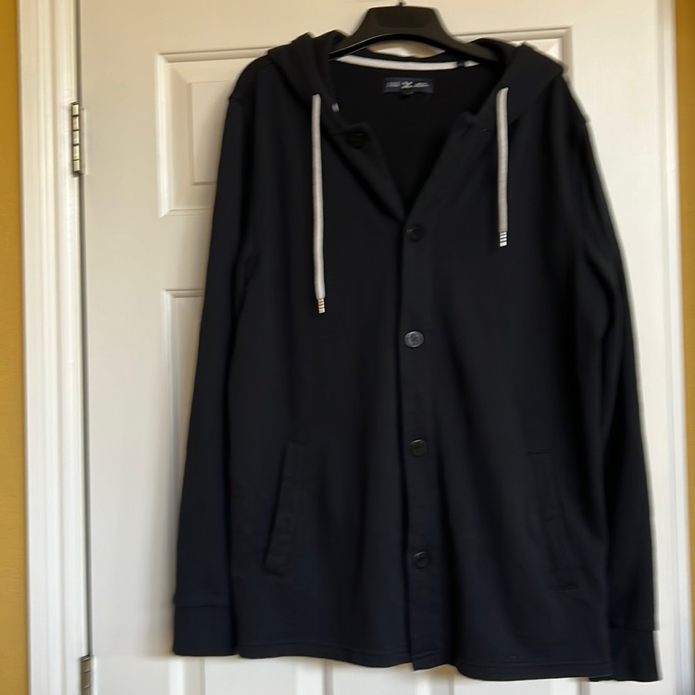 Mens hooded sweat shirt / buttons Five Four